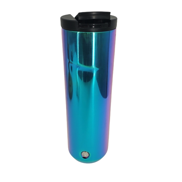 RARE Starbucks Iridescent Rainbow Stainless Steel Tumbler 16 oz with Lid Cup - Picture 3 of 8